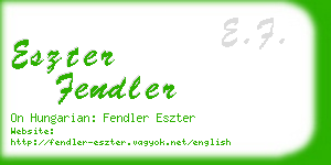 eszter fendler business card